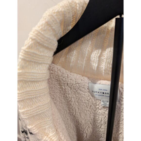 Lucky Brand Sherpa Coat • XXL • Cream Fleece • Cozy Lined • Men’s Outerwear - Picture 5 of 11